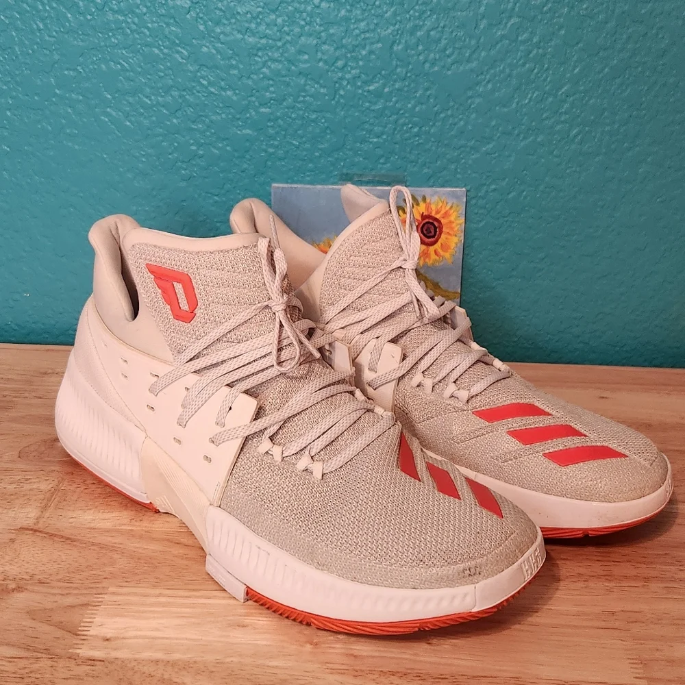 Adidas Dame 3 Damian Lillard Men's Basketball‎ Shoes Concrete/Red/White, Size 14